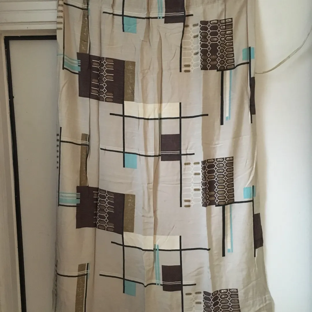 Vintage Curtains With Mid Century Pattern photo 1