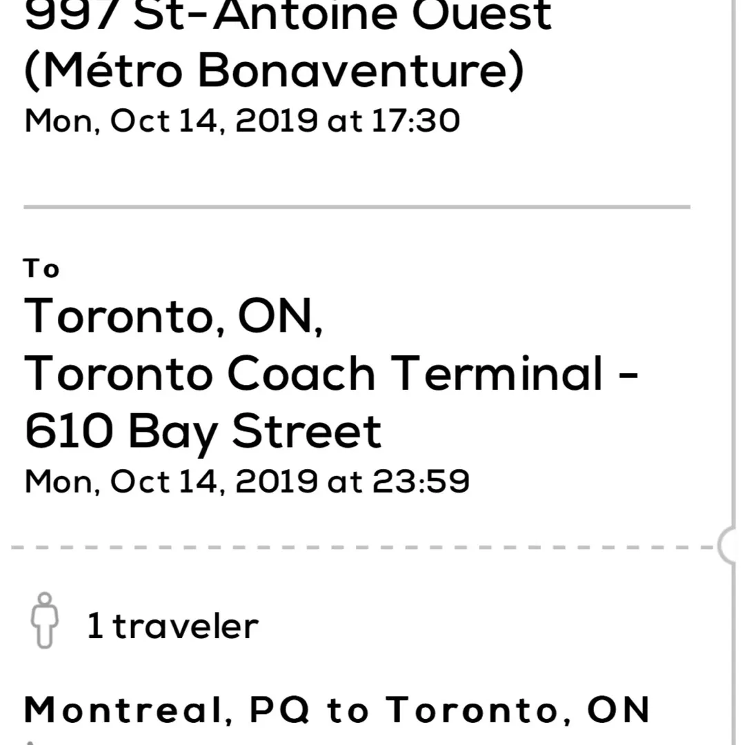 Toronto to Montreal Round Trip Megabus tickets photo 1
