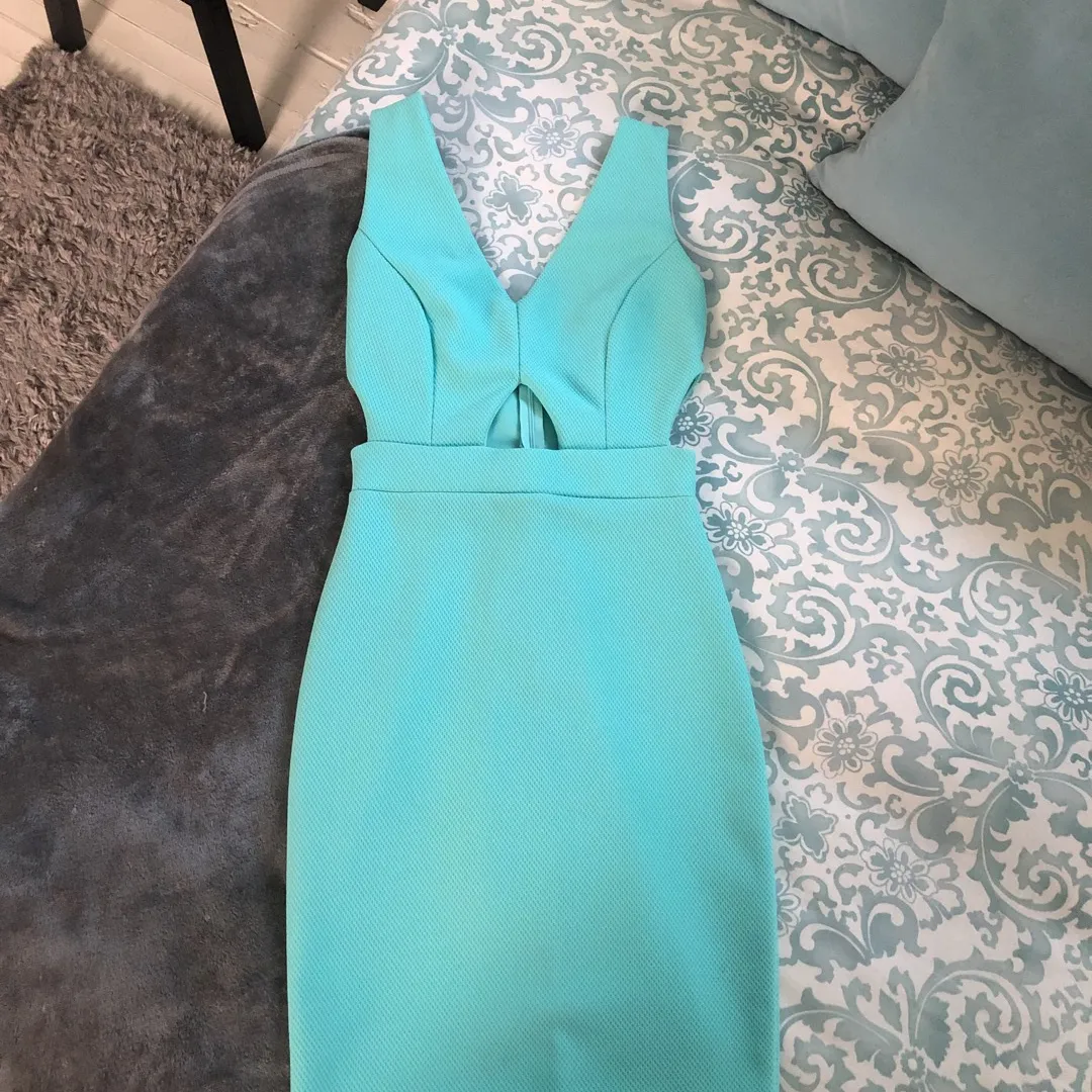 Mint Dress With Cut Outs photo 1