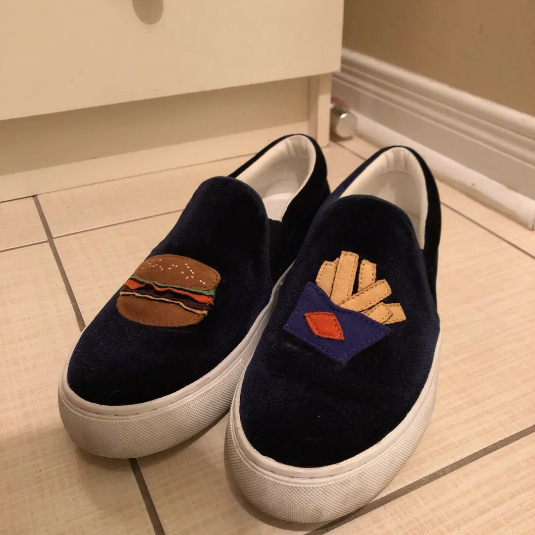 Burgers & Fries Slip ons Size 8.5-9 photo 1