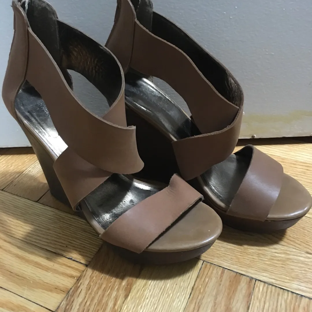 Brown Platform Heels - Size 7.5 photo 1
