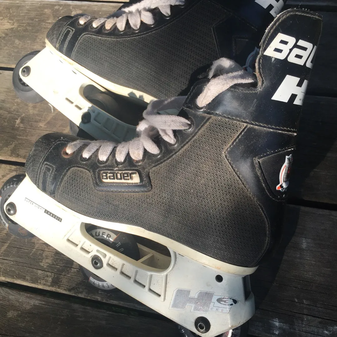 Boys Size 5 Or 6 Hockey Style Roller blades. photo 1