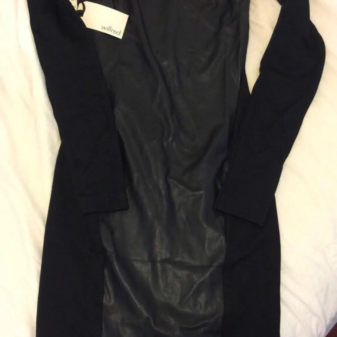 Aritzia Wilfred leather Trim Dress XXS Brand New photo 3