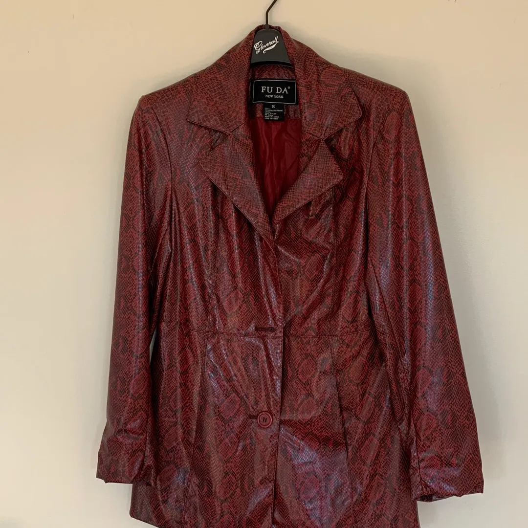 Vintage Red Snake Print Jacket - Size Small photo 1