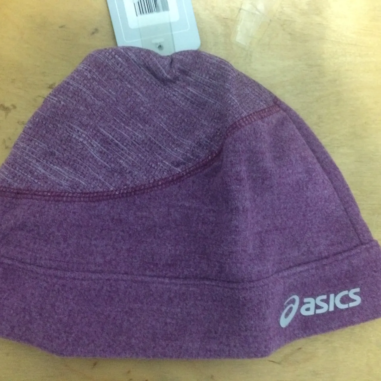 New ASICS jaide ponytail fleece beanie hat purple photo 1