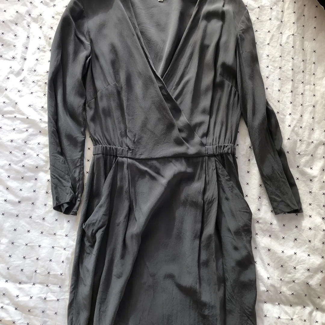 Aritzia Wilfred Dark Grey Silk Dress XS photo 1