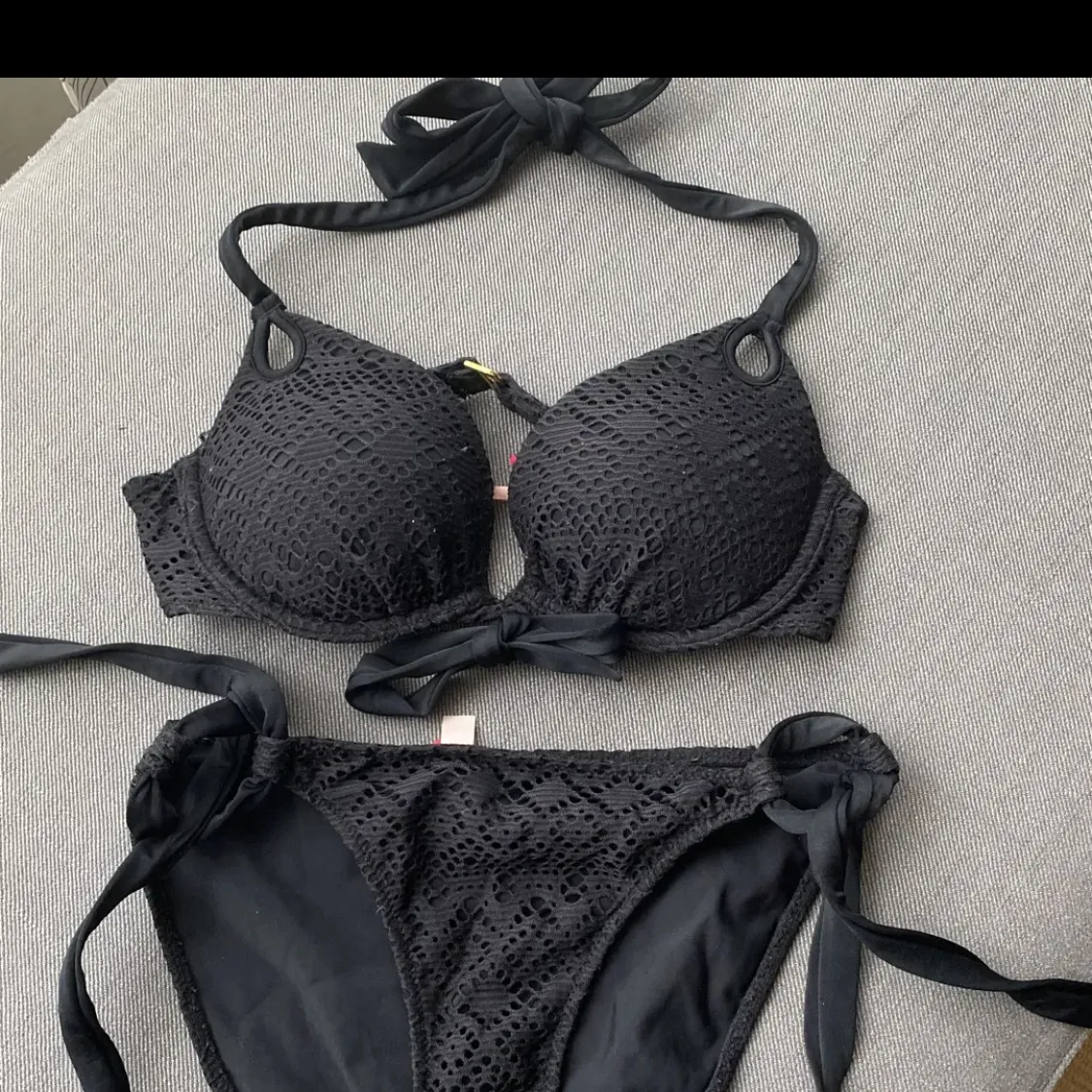 Victoria secret push-up bikini set swimsuit black photo 1