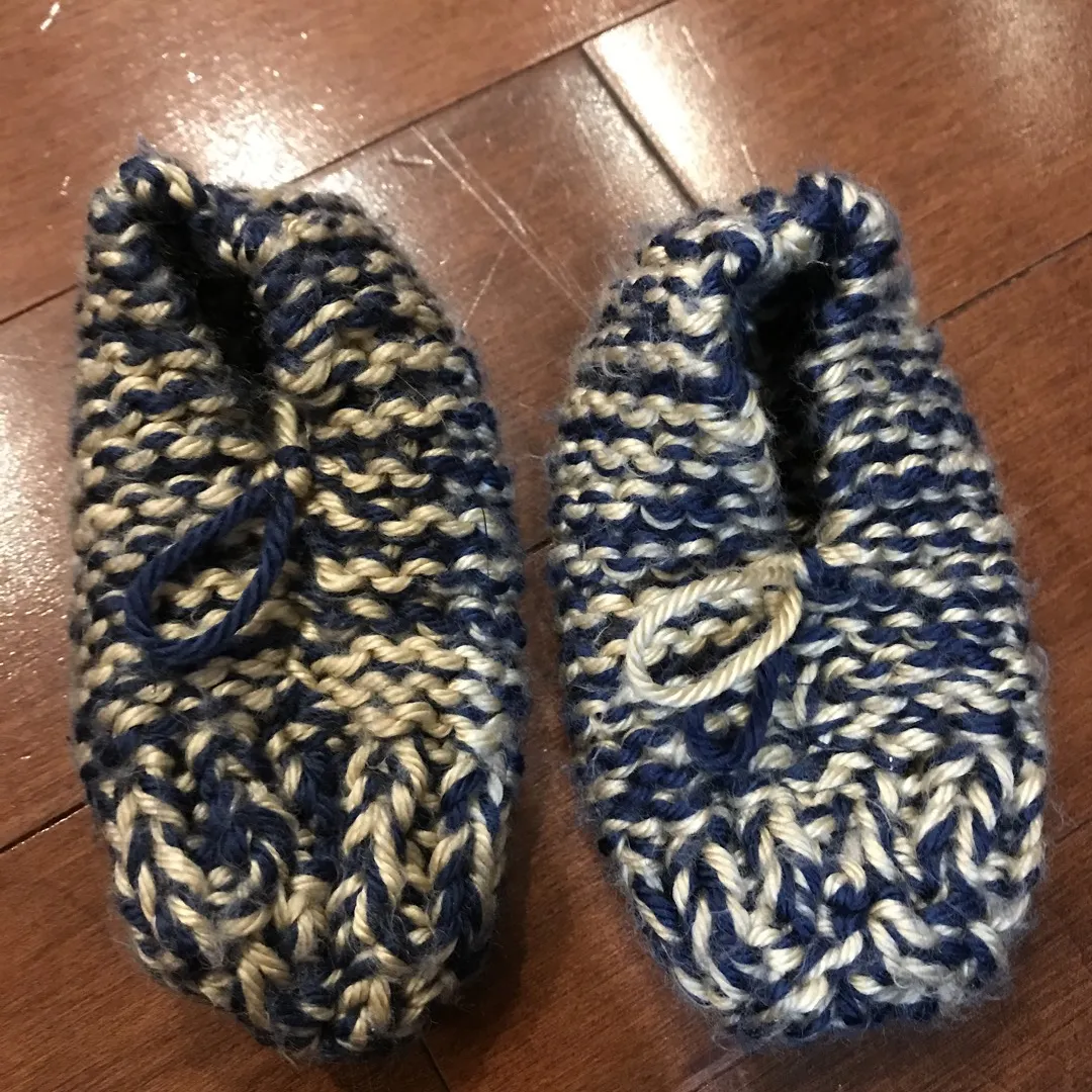 12 Month Knit Baby Slippers photo 1