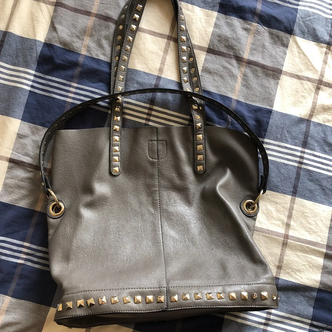 Grey Faux Leather Purse / Tote photo 1