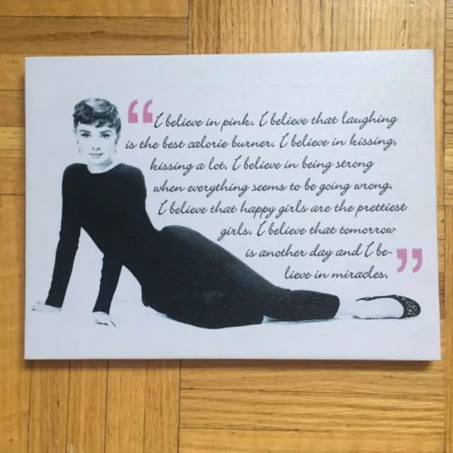 Audrey Hepburn Quote Small Canvas photo 1