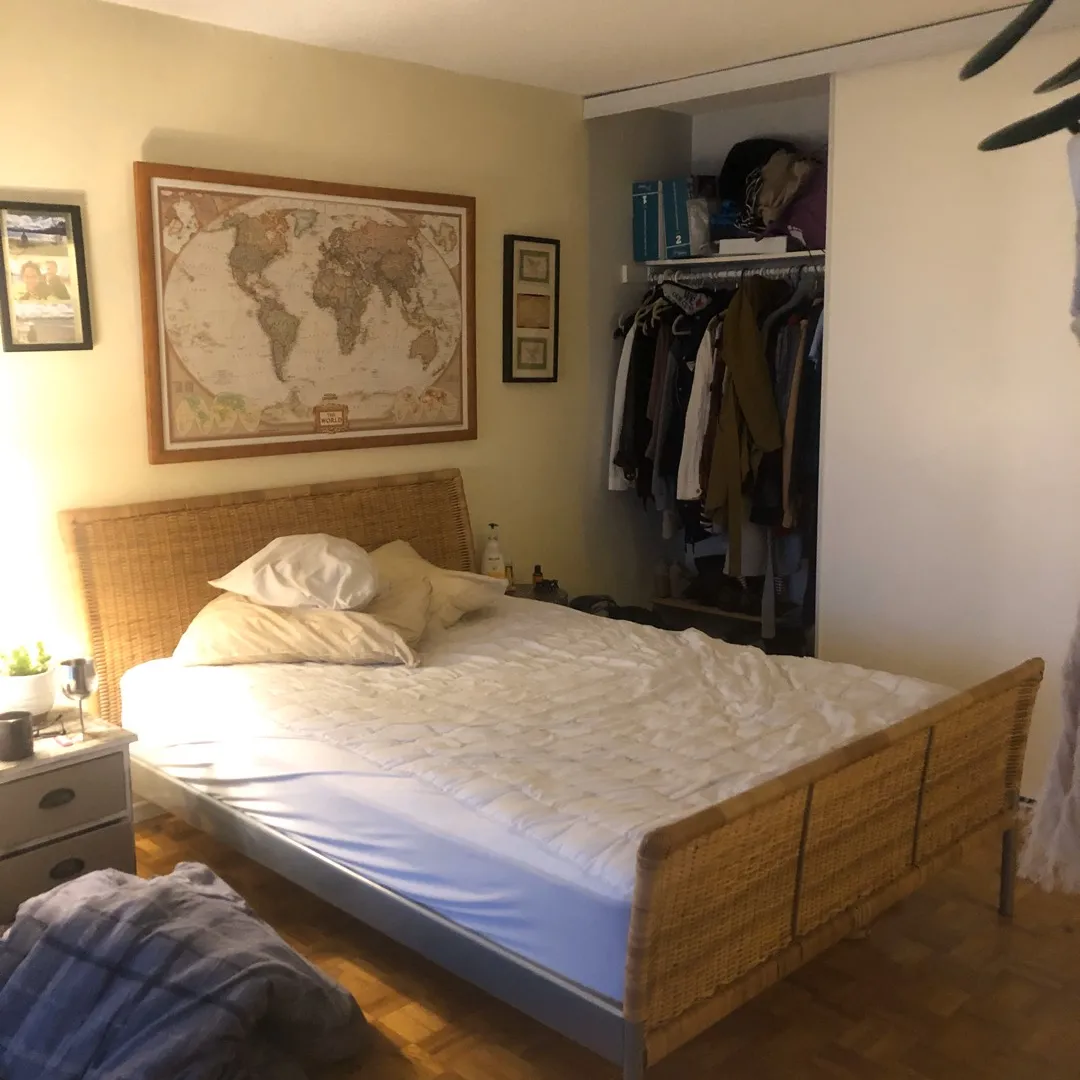 Full mattress And IKEA headboard. photo 1