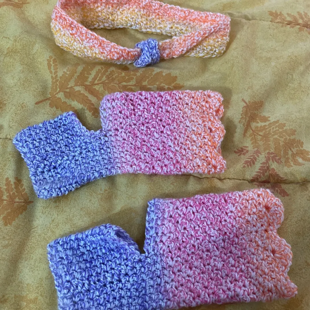Hand Knit Foot warmer/headband photo 1