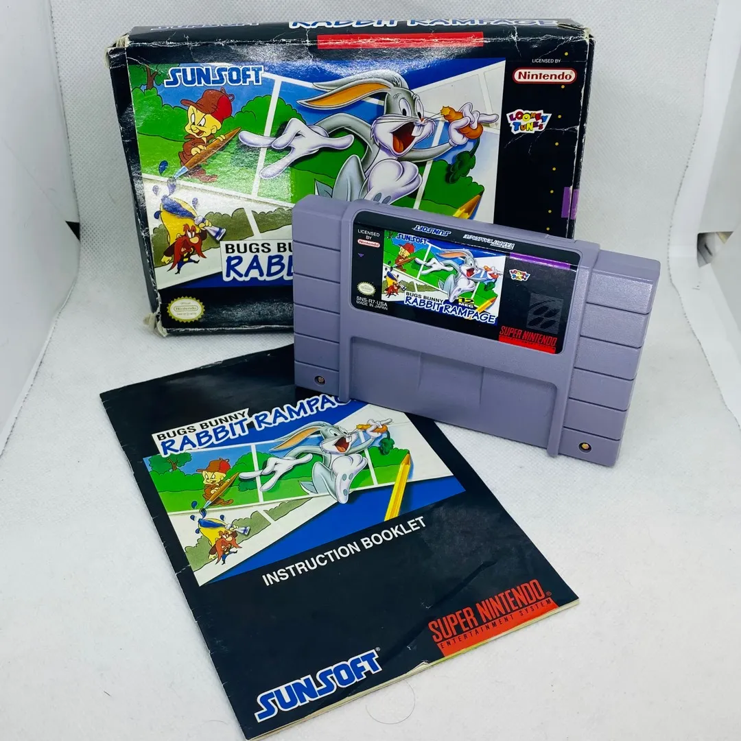 Super Nintendo “Bugs Bunny - Rabbit Rampage” Video Game photo 1