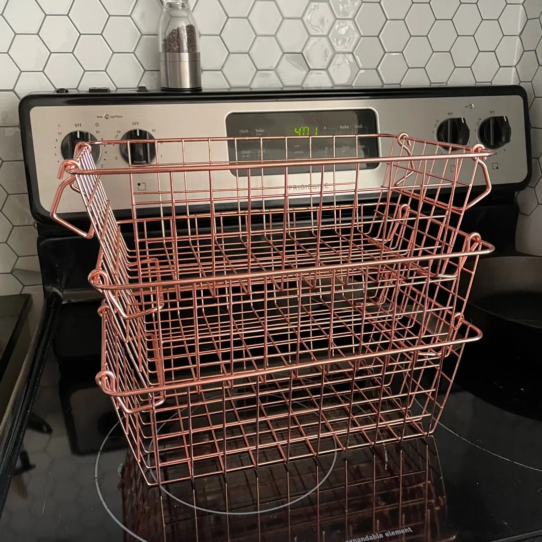 3 Rose gold Stacked Baskets photo 1