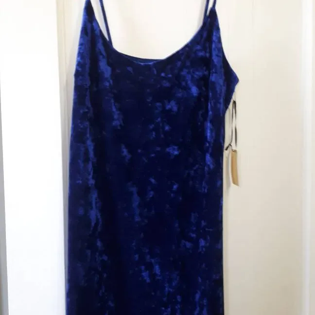 Royal Blue Velvet Dress photo 1