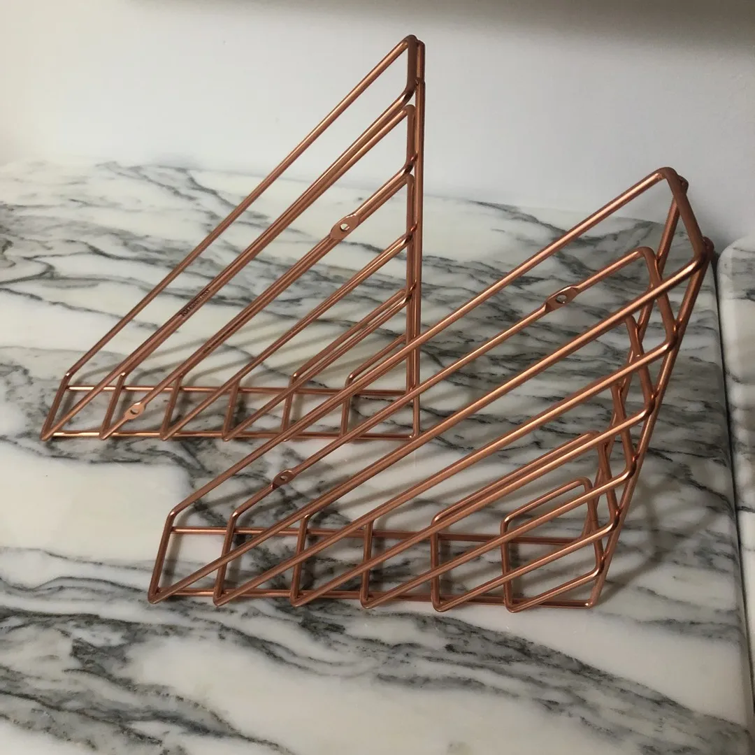 EUC Rose Gold Wire Hanging Shelves photo 1
