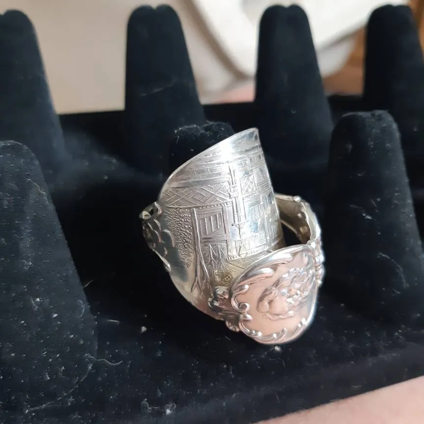 Sz 12 Sterling Silver Armor Ring photo 3