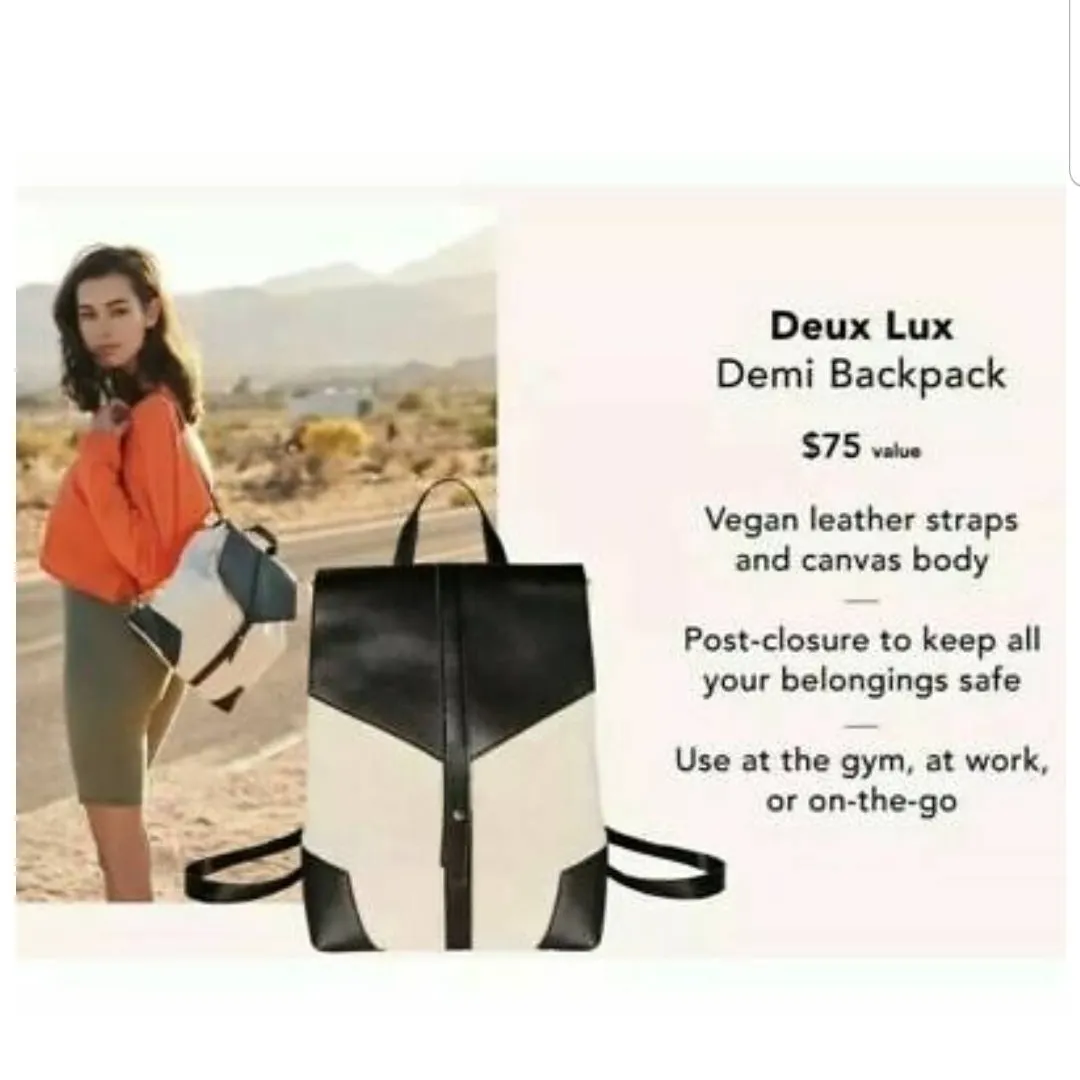 NEW DEUX LUX Canvas And Vegan Leather Backpack photo 1