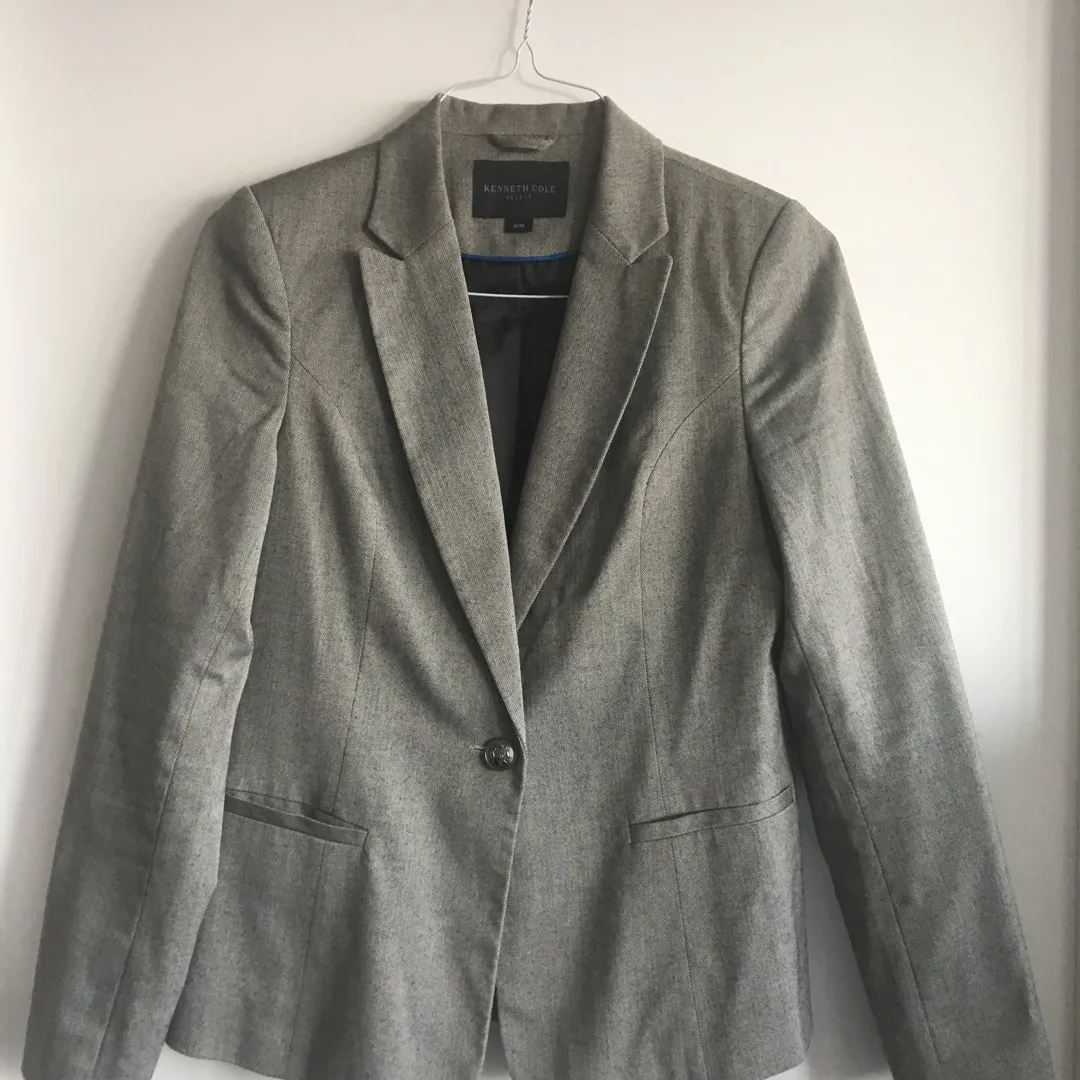 Women's Grey Blazer - Size M - Kenneth Cole Select photo 1