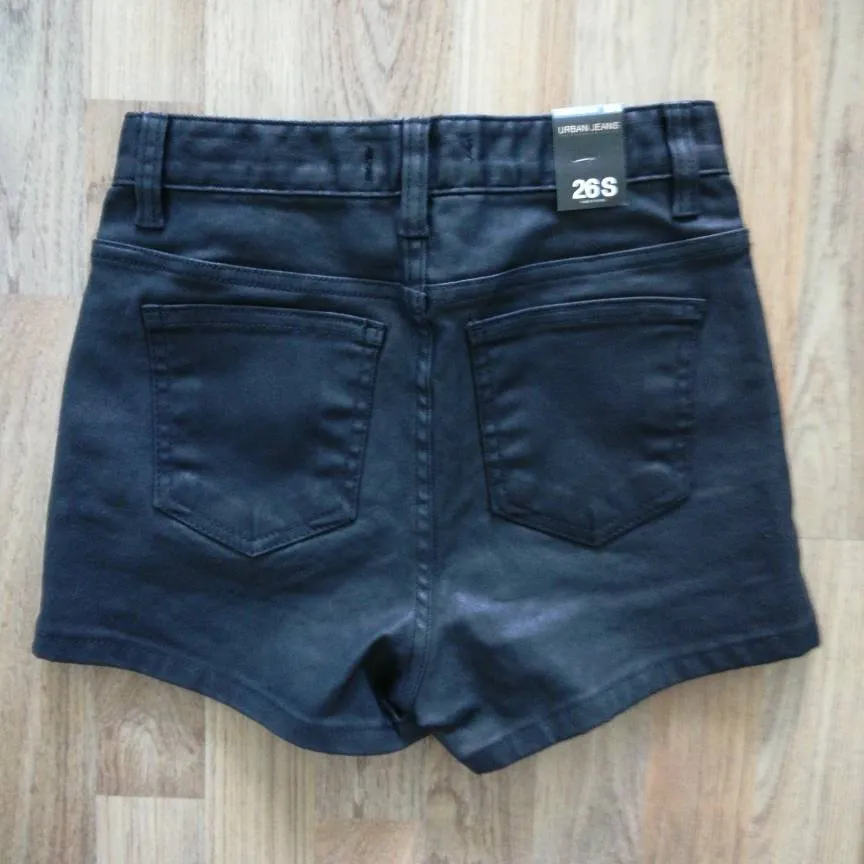 BNWT Faux Leather Shorts Size XS photo 3