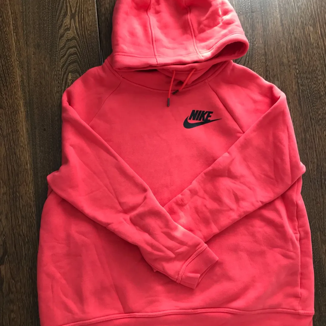 Coral Nike Funnel Neck Hoodie Large photo 3