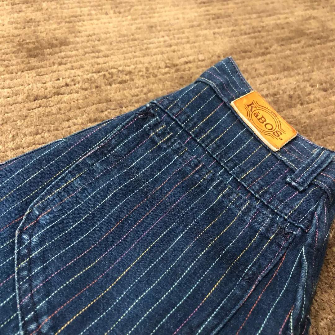 Vintage Multicoloured Pinstriped Jeans photo 1