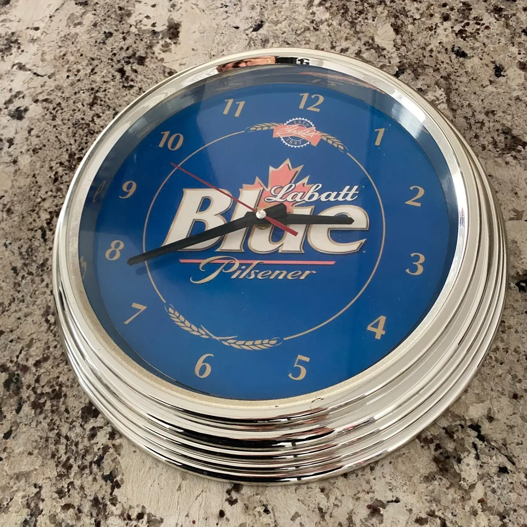 Large Labatt Blue Clock photo 3
