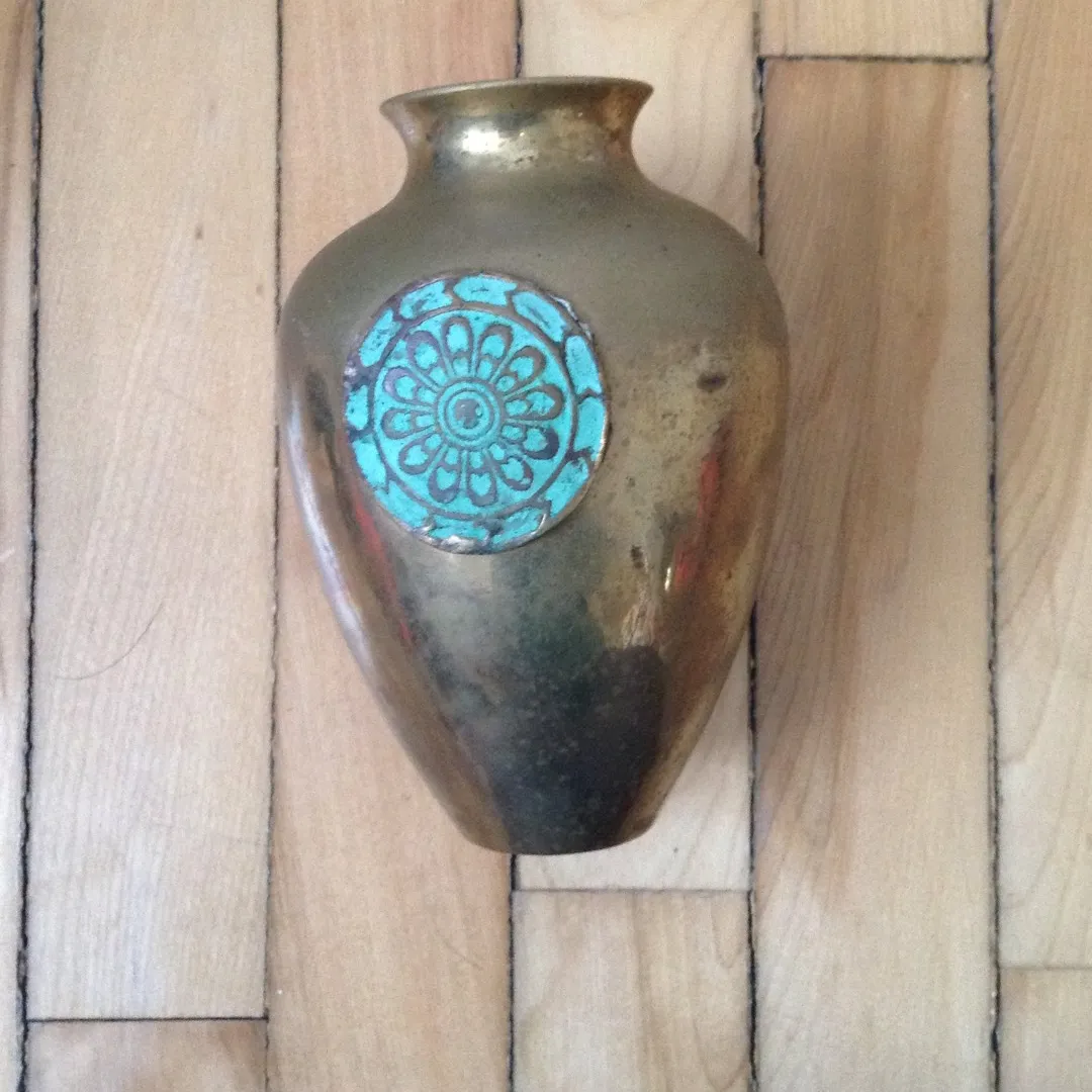 Gold And Turquoise Vase photo 1