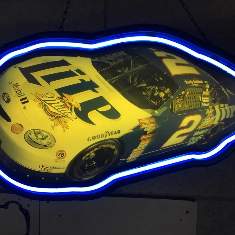 Rusty Wallace Miller Lite Neon Sign photo 1