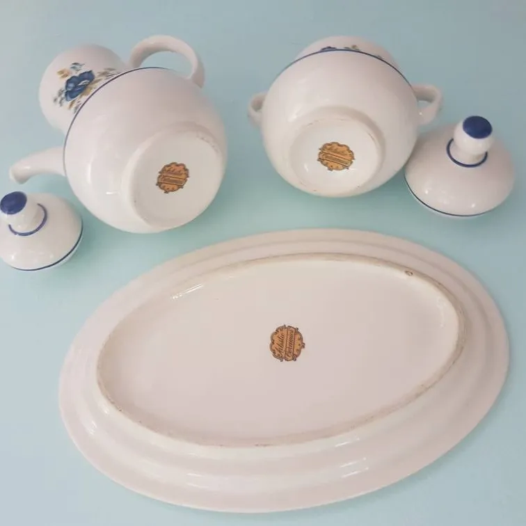 Cream And Sugar Dispensers And Saucer photo 4