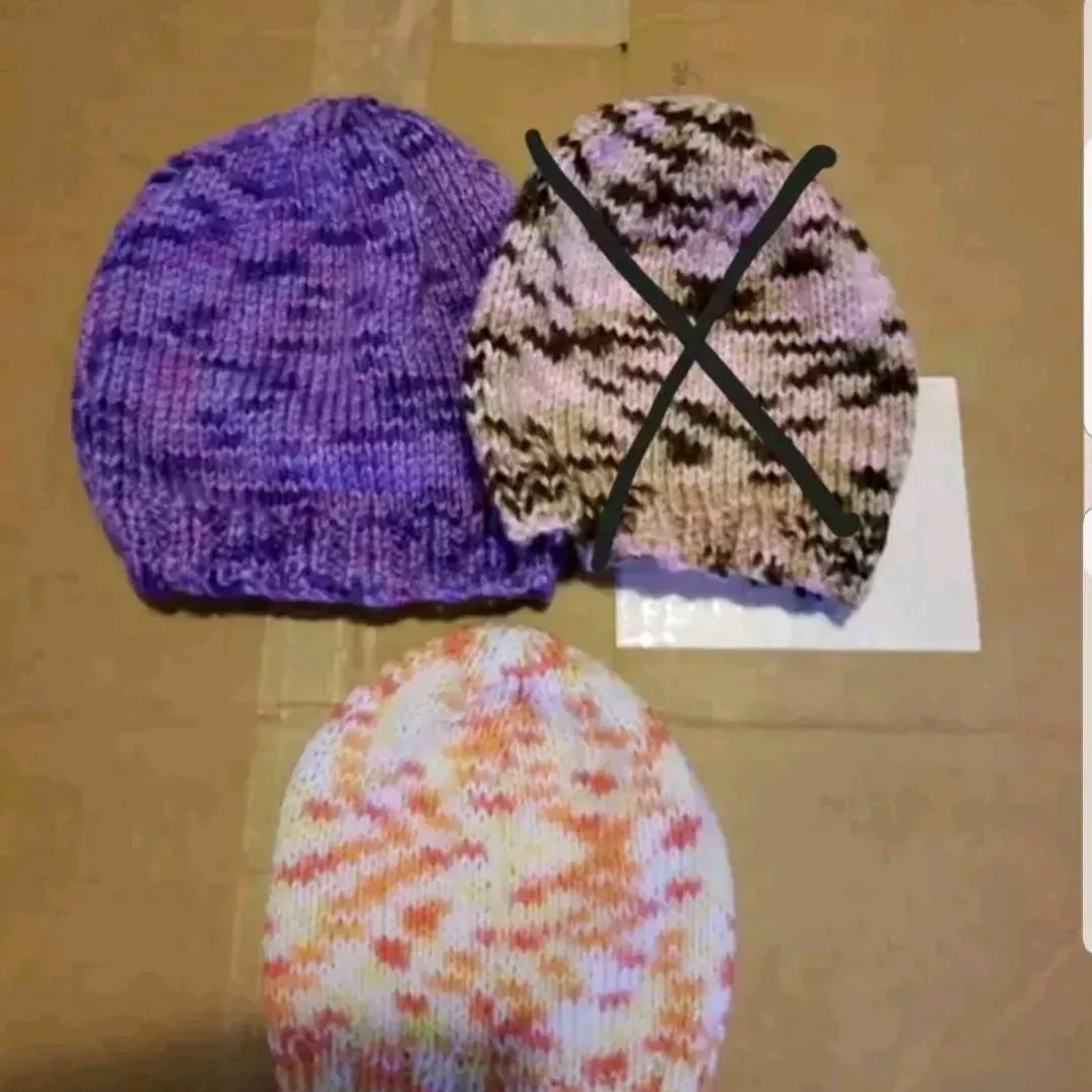 Hand Knit Newborn Baby Beanies/Hats photo 3