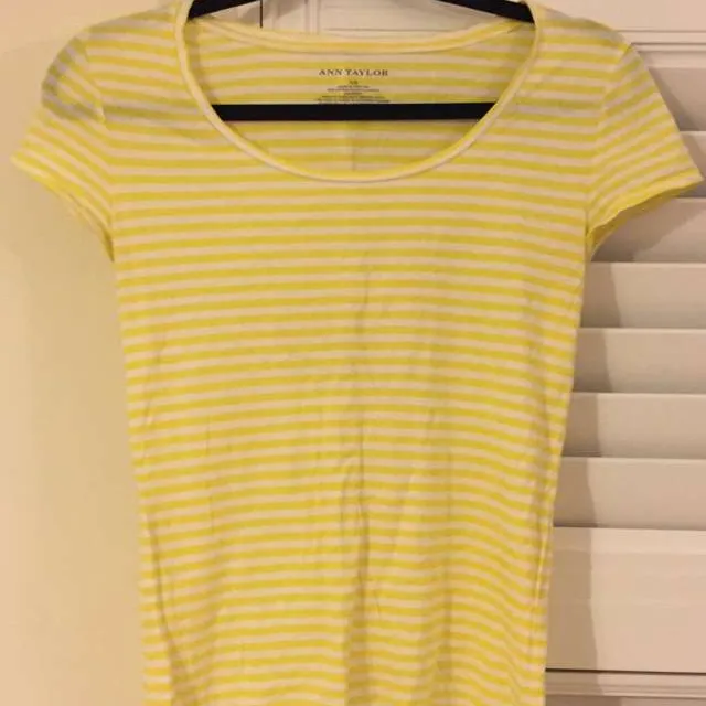 Ann Taylor Yellow Stripe Shirt photo 1