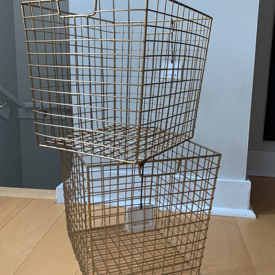 BNWT H&M Home Gold Wire Baskets photo 3