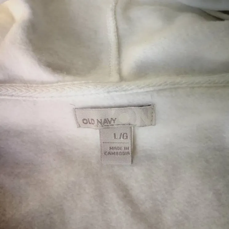 BNWOT - White Old Navy Zip Up Sweater photo 4