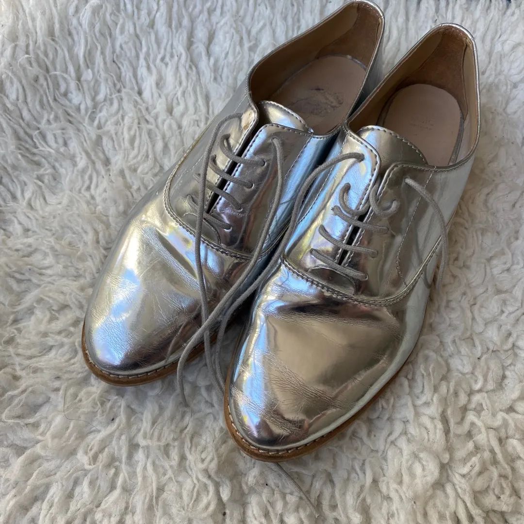 Zara Silver Spectator Shoes photo 1