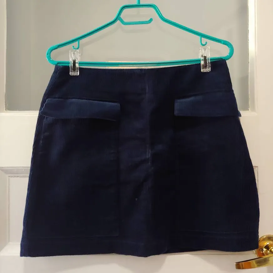 Zara Blue Corderoy Mini Skirt photo 1
