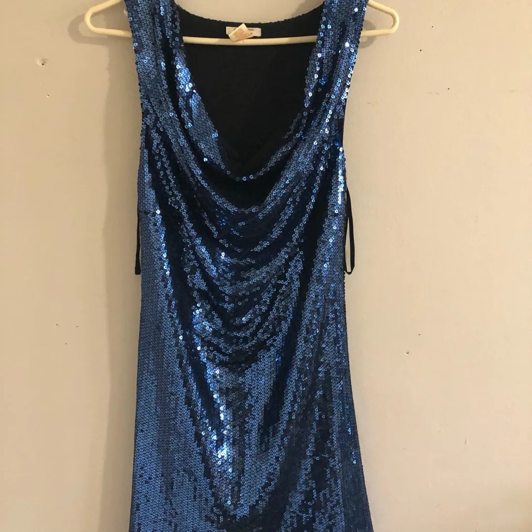 Blue Sequence Dress Size S photo 1