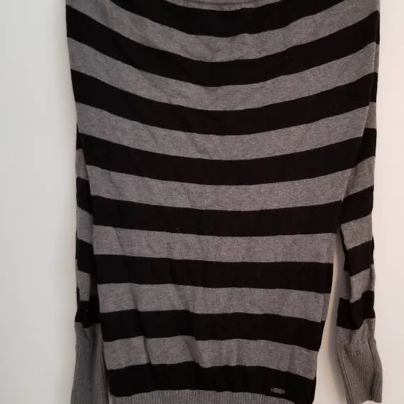 Guess Striped Grey & Black Sweater Dress photo 1