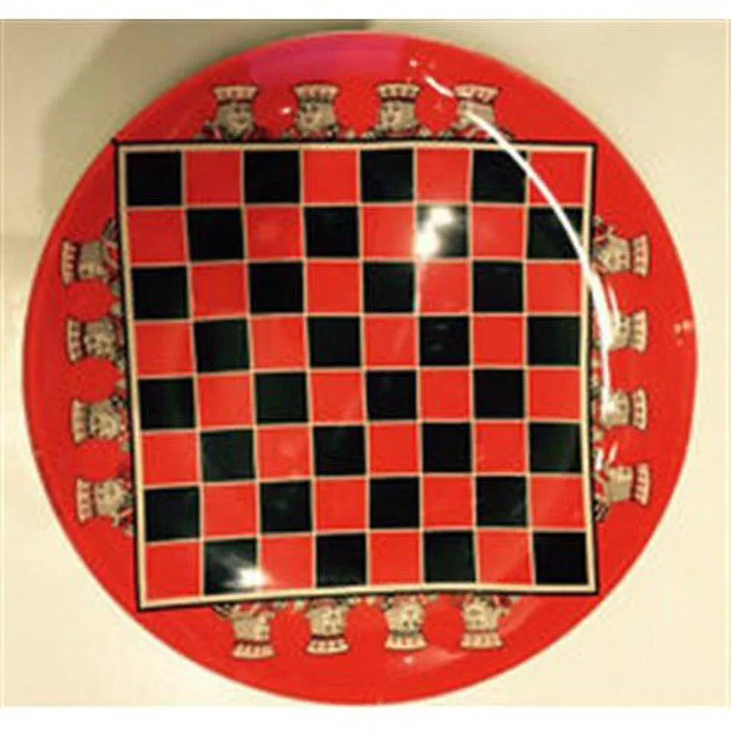 retro board game serving glass platter Chess photo 1