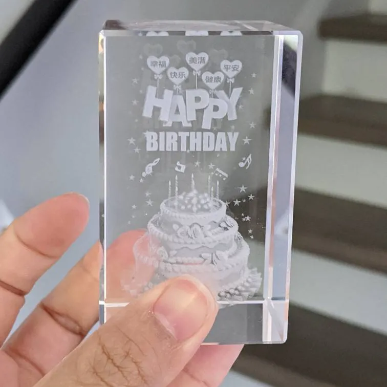 FREE Happy Birthday Crystal 3D photo 1