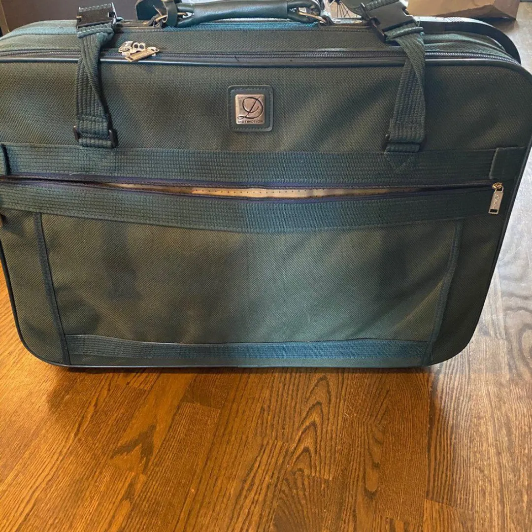 Vintage Forest Green Suitcase photo 1