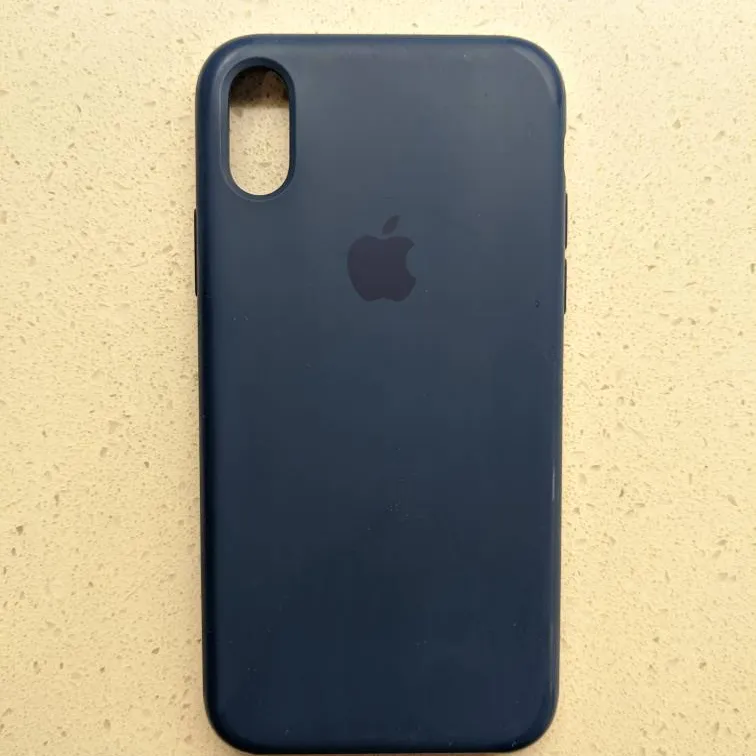 iPhone X OFFICIAL Silicone Case - Dark Blue With Bonus Case photo 1