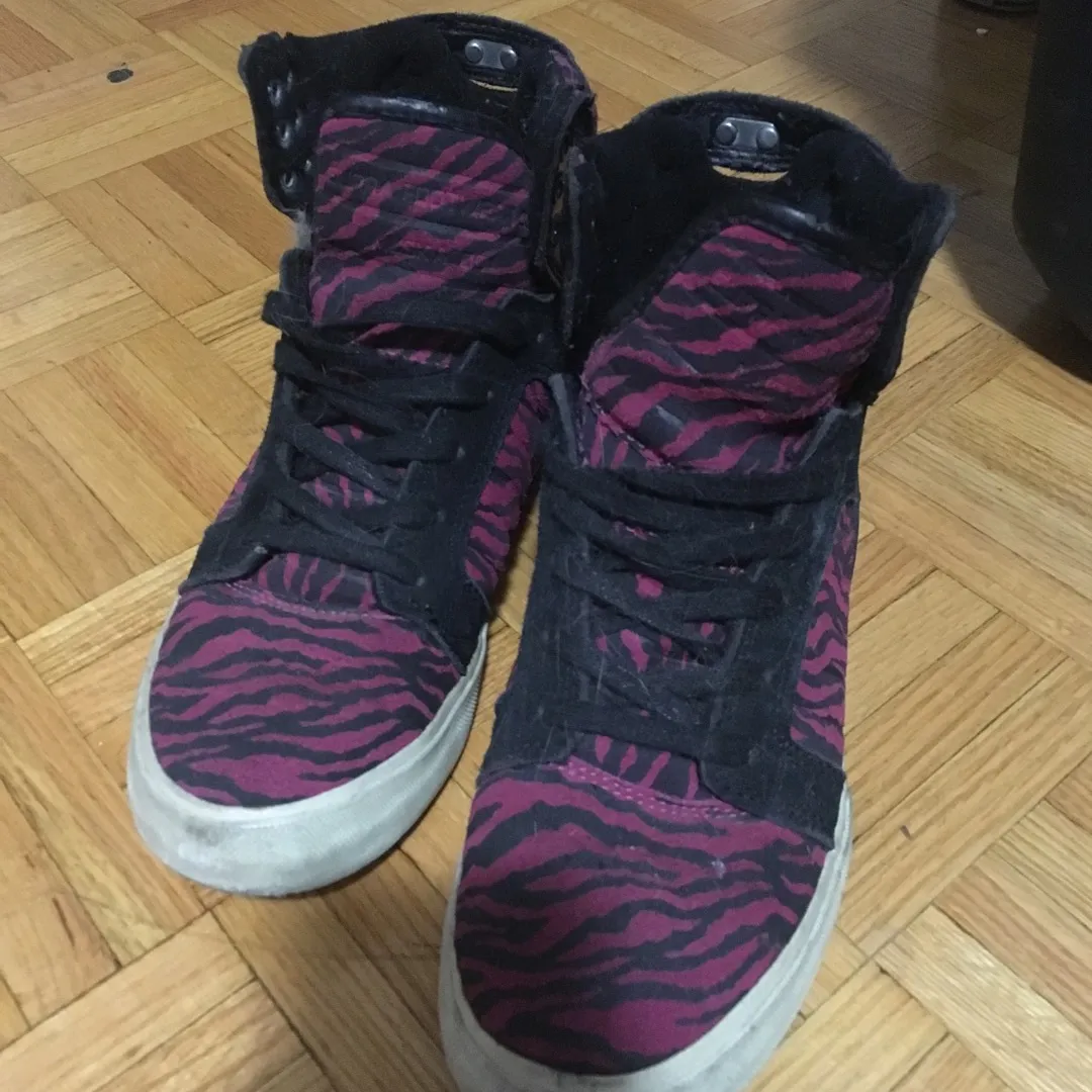 Supra Pink Zebra Shoes - US 4 - UK 3 photo 1