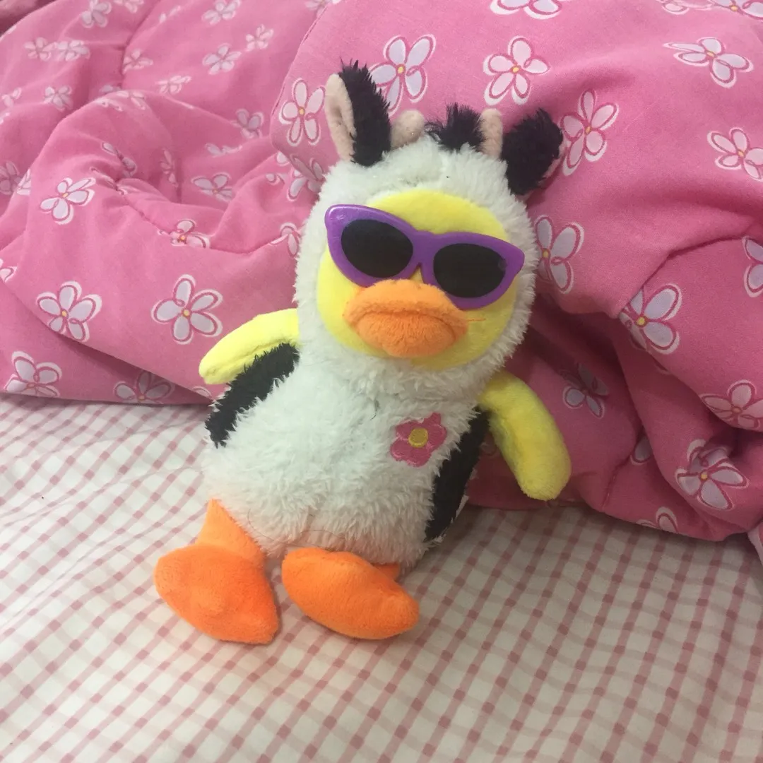 cute duck with sunglasses stuffed animal photo 1