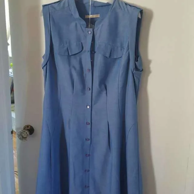 New Blue Sleeveless Dress photo 1