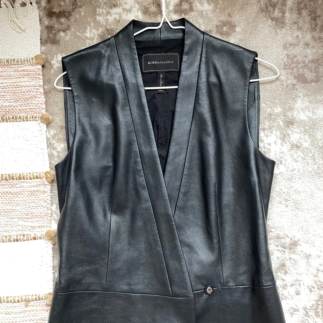 Bcbg Leather Vest Dress photo 3