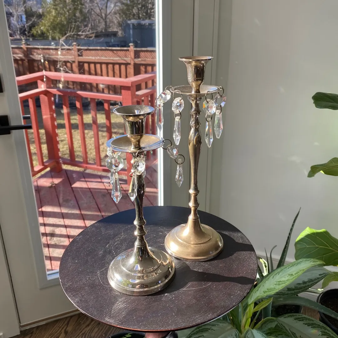 Silver-plated candlesticks photo 6