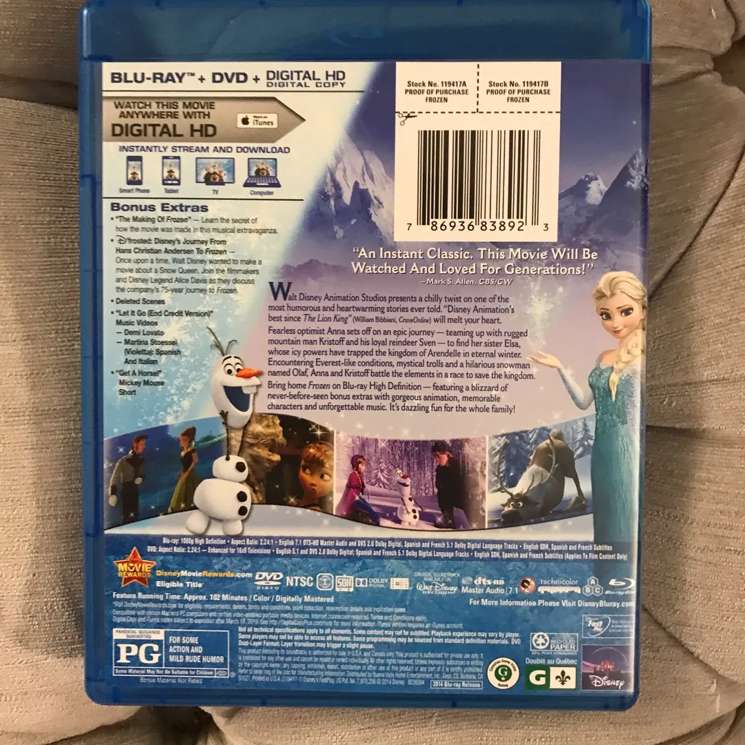 Walt Disney’s Frozen Blu-Ray/DVD photo 3