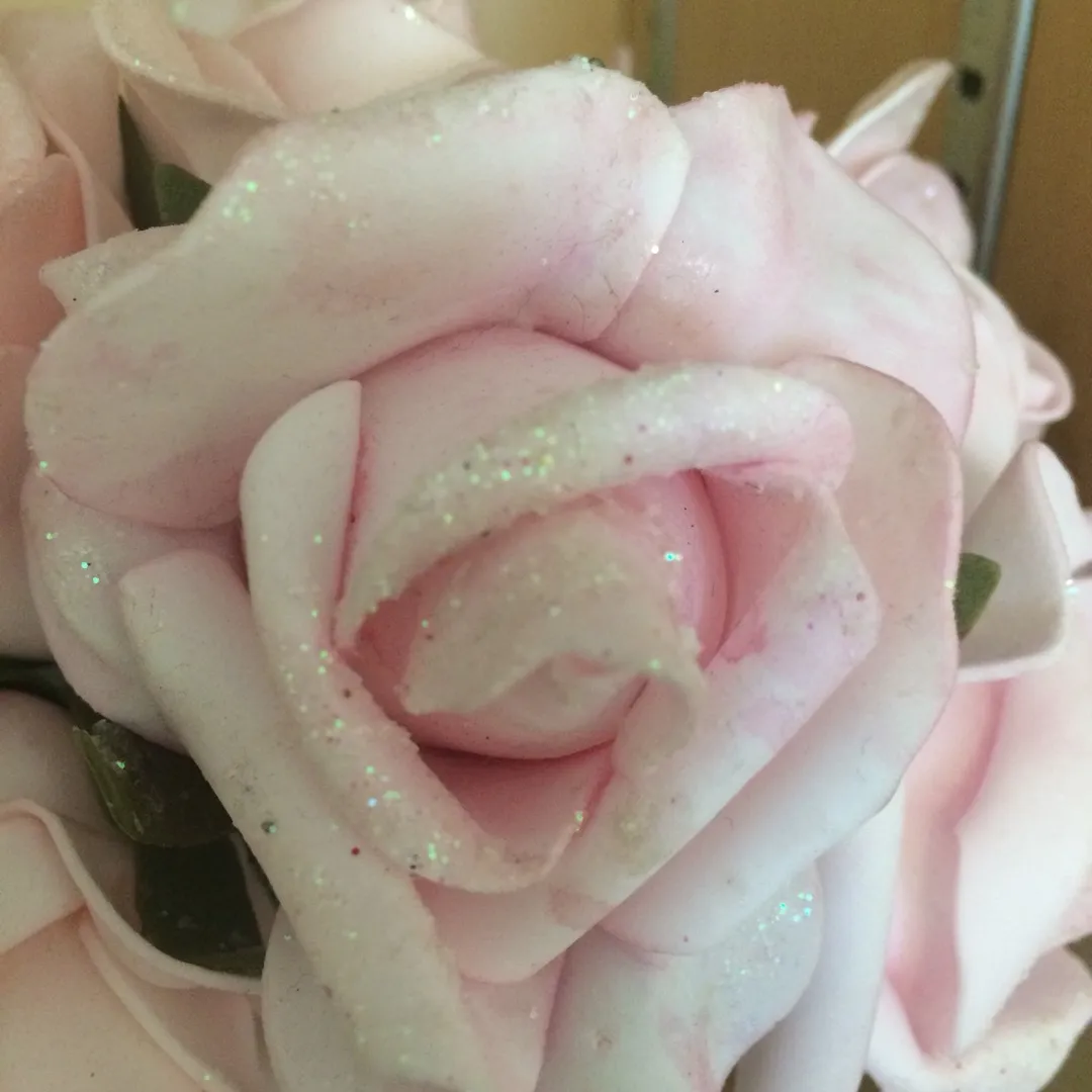 Two Bunches Of Pale Pink Faux Roses photo 3