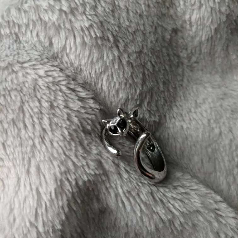 Cat Ring With Black Onyx Eyes photo 1